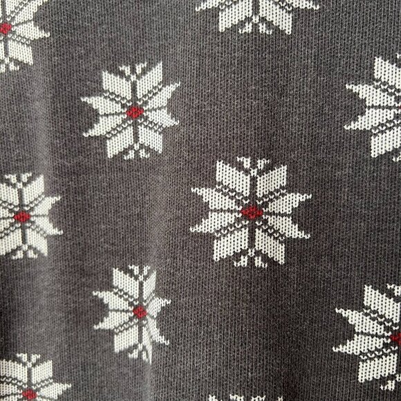 Hearth & Hand Top Womens SZ Medium Gray Fair Isle Long Sleeve 1/4 Button Casual - Picture 6 of 16